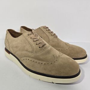 Allen Edmonds Carson Mens 11 D Tan Brown Hybrid Suede Wingtip Lace Up Shoes $350